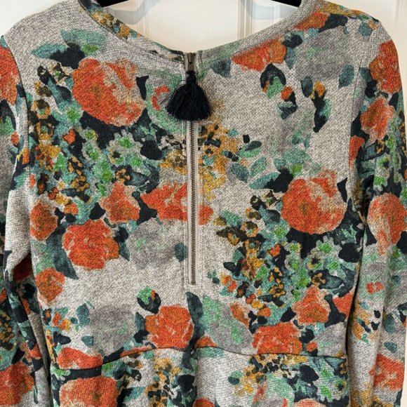 Anthropologie Saturday Sunday Grey Floral Print Dress - Size Medium - Picture 12 of 13